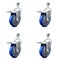 Service Caster 5 Inch Blue Polyurethane Swivel 12mm Stem Caster Set with Total Lock Brake SCC-TSTTL20S514-PPUB-BLUE-M1215-4 - alternate 4